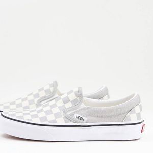 NWT checkerboard slip-ons in gray